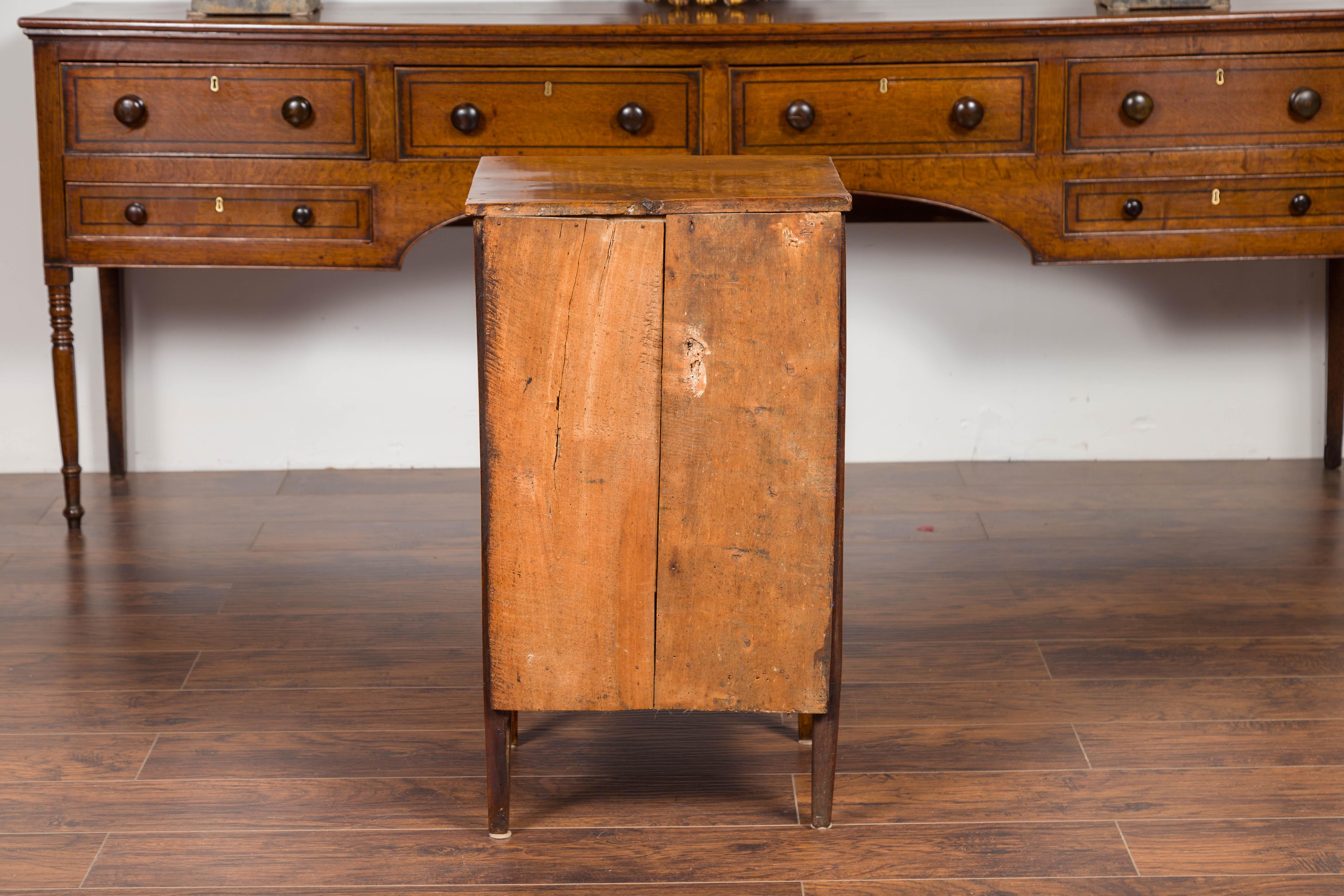 Petite Austrian 1840s Biedermeier Period Walnut Commode with Two-Drawers 4