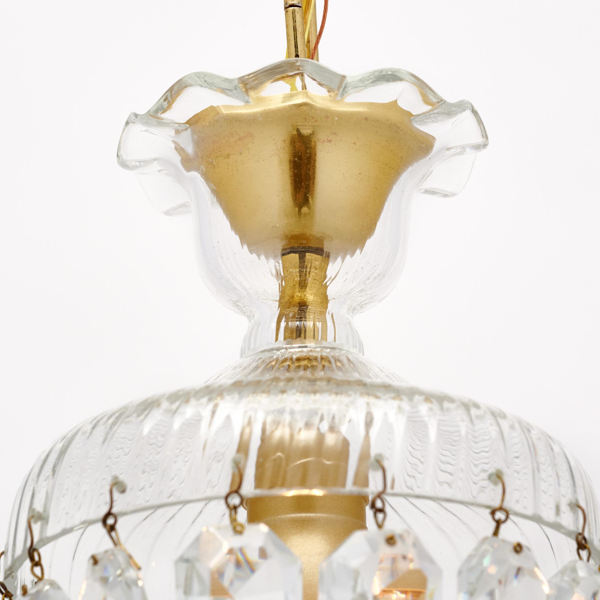 Francese Lampadario a campana Petite Baccarat in vendita