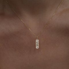 Petite Balance Diamond Charm in 14K Gold by Anastassia Sel Jewelry