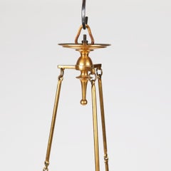 Petite Baroque-Style Brass Chandelier, Attributed to Skultuna, Sweden