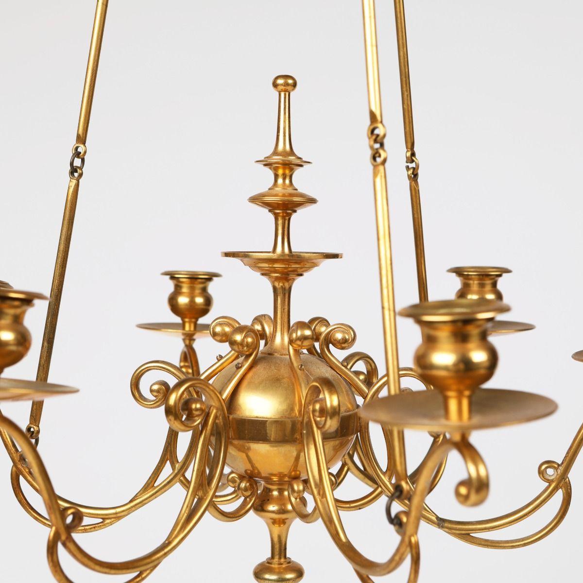 Petit lustre de style baroque, attribué à Skultuna, Suède Bon état - En vente à Kastrup, DK