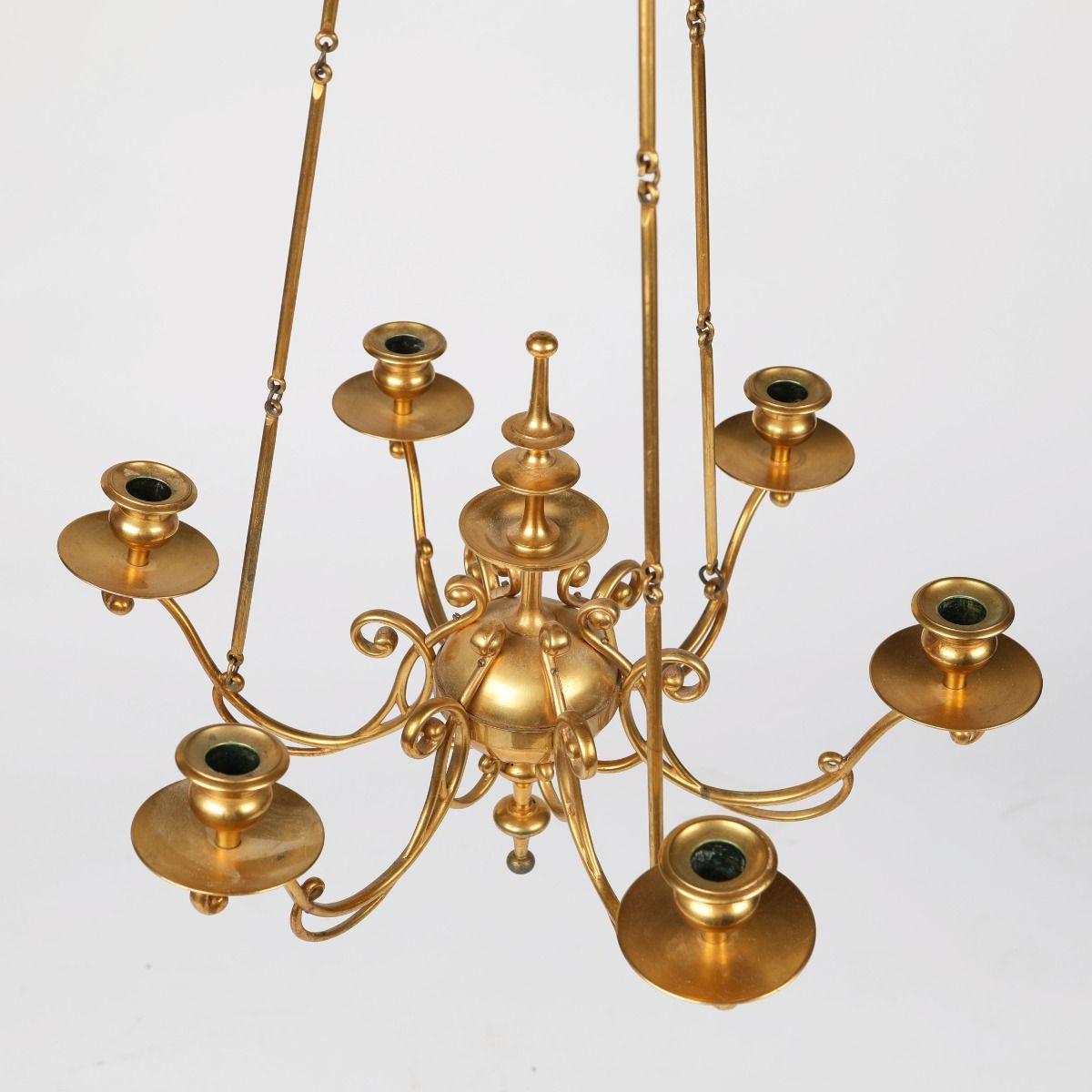 20ième siècle Petit lustre de style baroque, attribué à Skultuna, Suède en vente