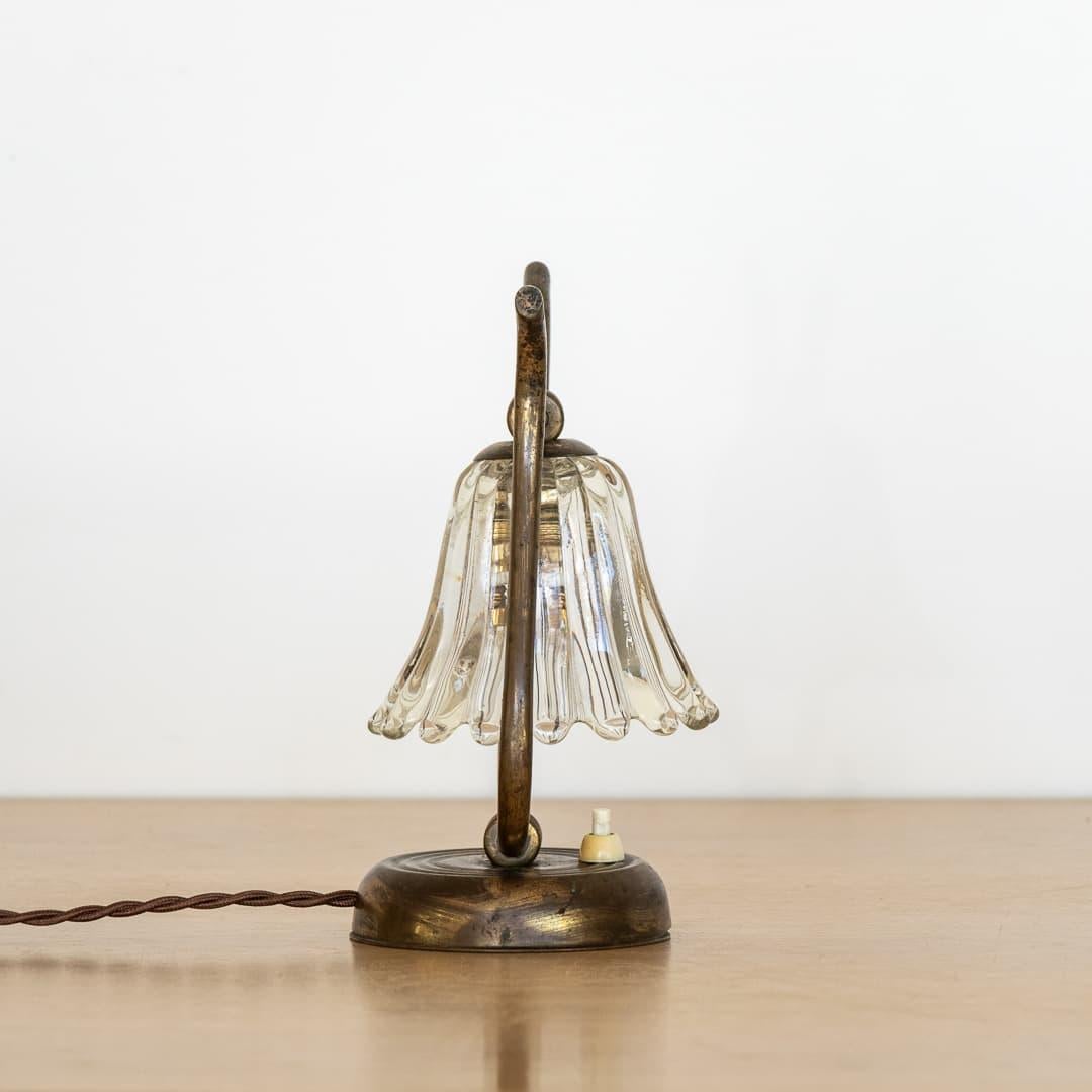 Petite Barovier Glass and Brass Lamp For Sale 1