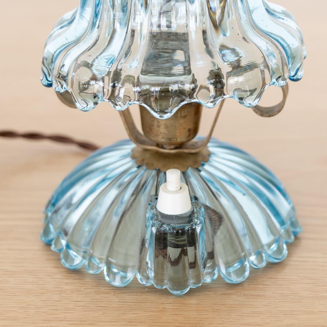Petite lampe Barovier en verre et laiton en vente 2
