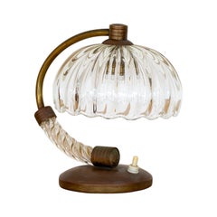 Petite Barovier Glass and Brass Lamp