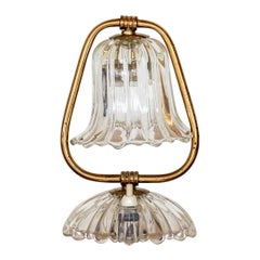 Petite Barovier Glass and Brass Lamp