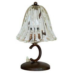 Petite lampe en verre et métal Barovier