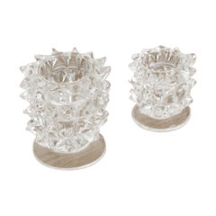 Petite Barovier Glass Bud Vases, Set of 2