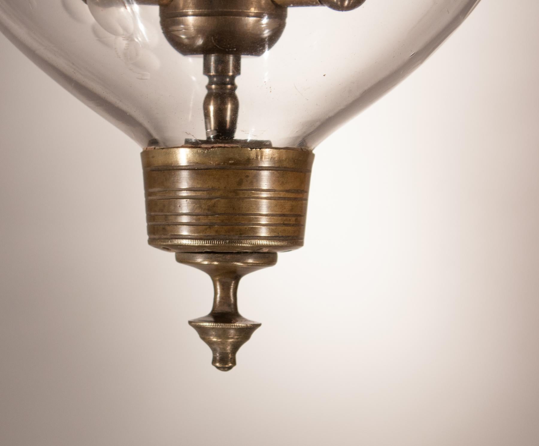 Petite Bell Jar Lantern with Grape Leaf Etching 1