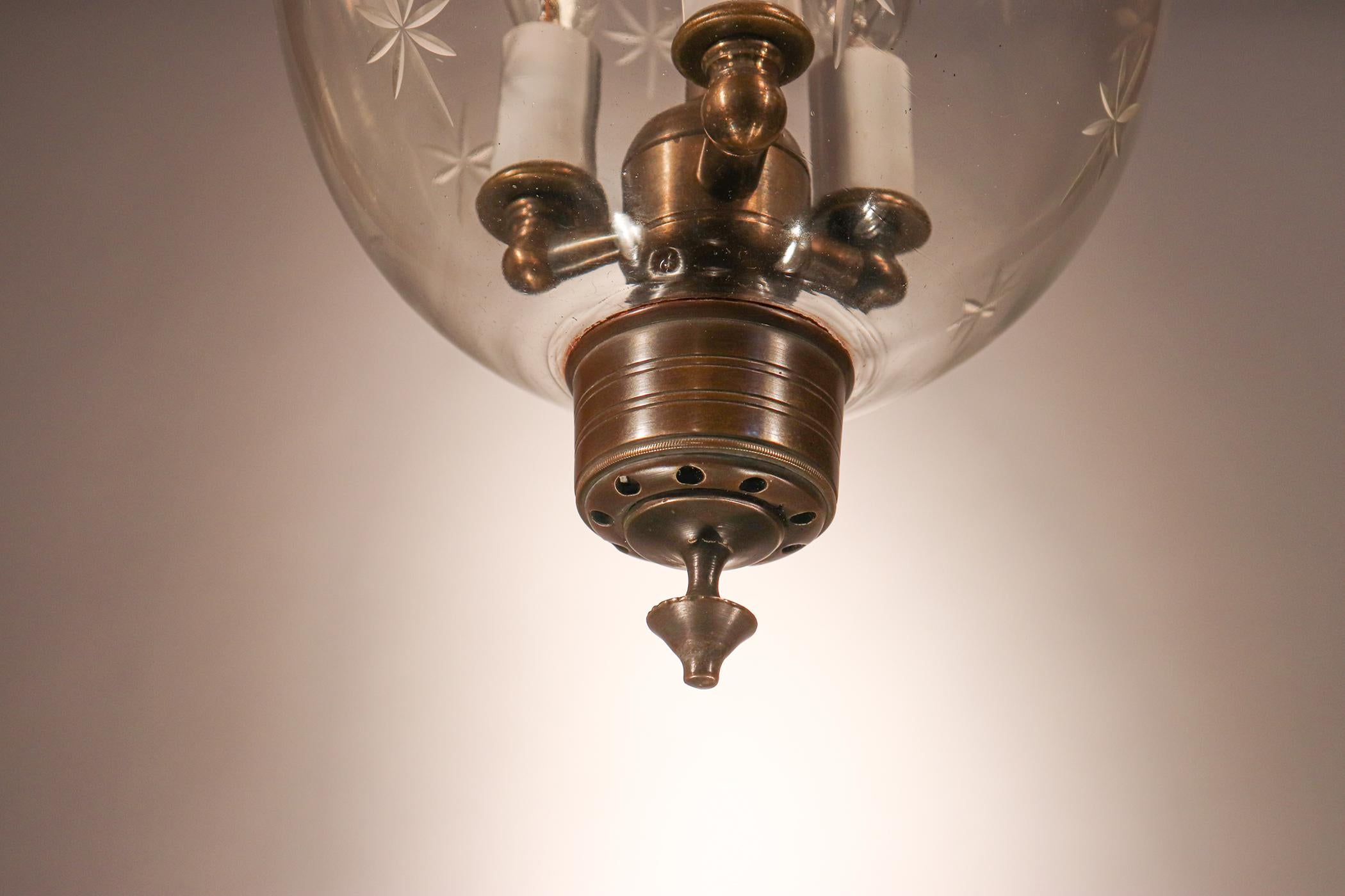 Petite Bell Jar Lantern with Star Etching 2