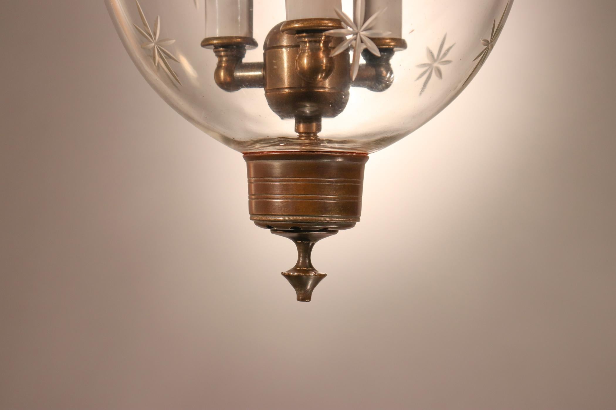 Petite Bell Jar Lantern with Star Etching 1
