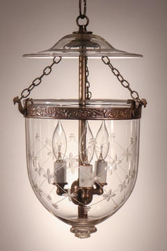 Petite Bell Jar Lantern with Trellis Etching