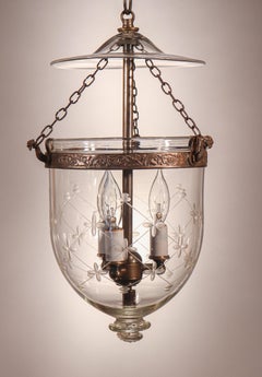 Petite Bell Jar Lantern with Trellis Etching