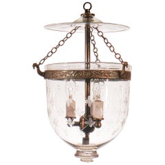Petite Bell Jar Lantern with Trellis Etching