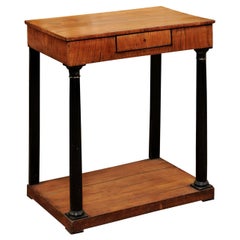 Petite Biedermeier Fruitwood Console Table, Early 19th Century