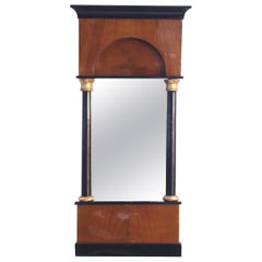 Petite Biedermeier Mirror, Cherry Veneer, South Germany circa 1820