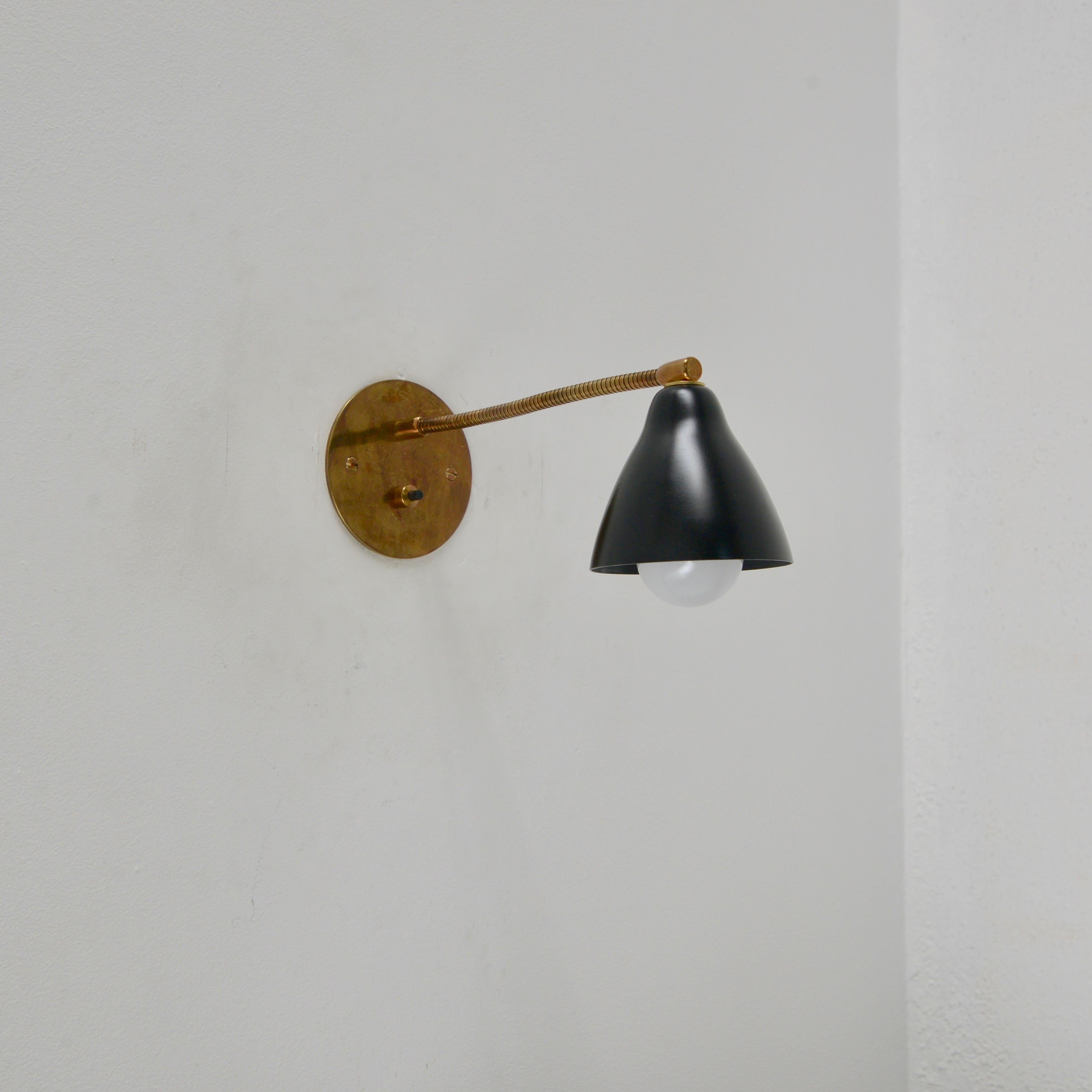 Italian Petite Black Gooseneck Sconces