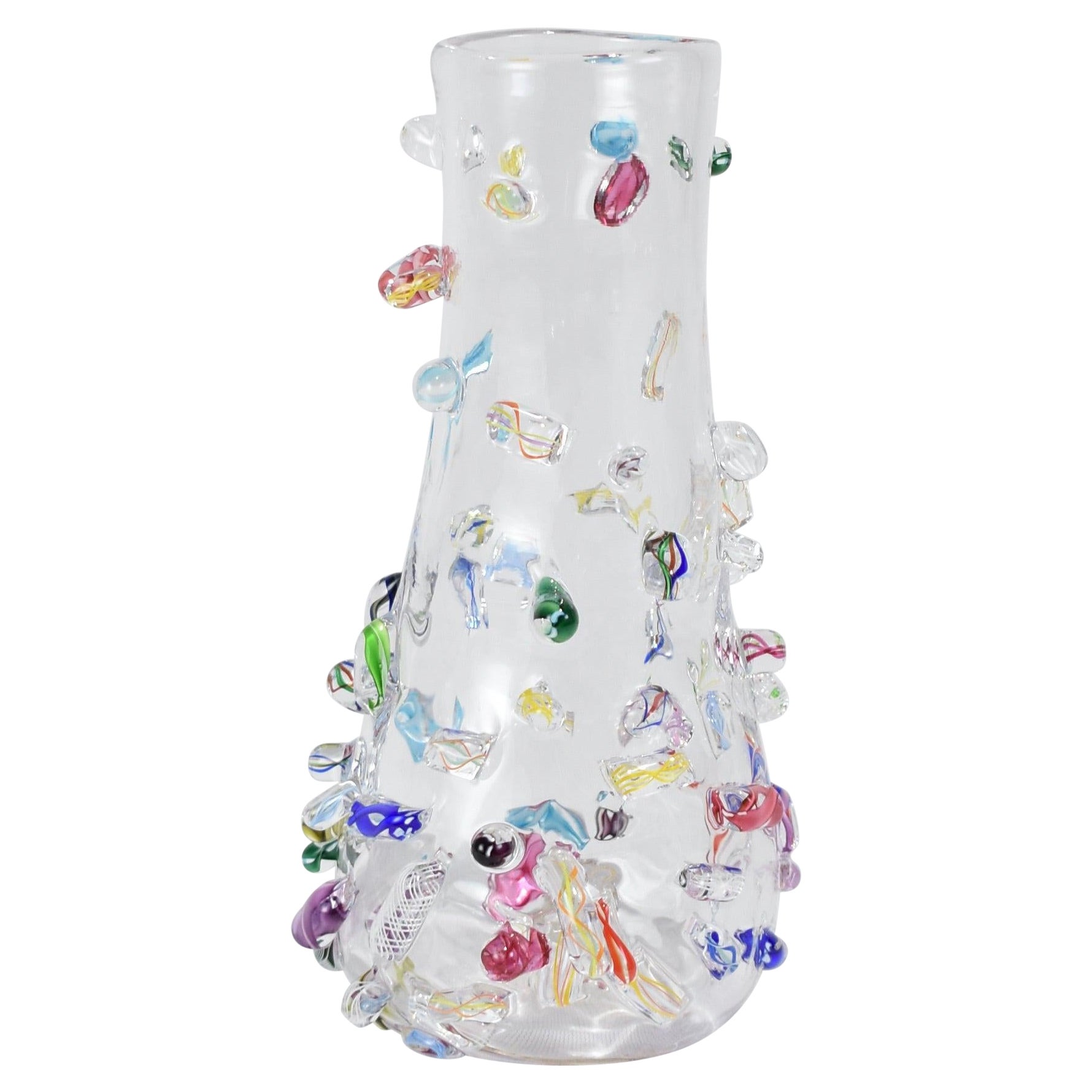 Kleine Vase aus geblasenem Glas im Angebot