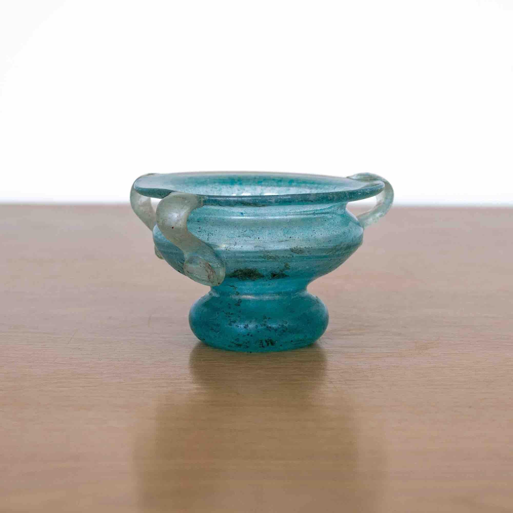 Petite Blue Amphora Scavo Vase  In Good Condition For Sale In Los Angeles, CA