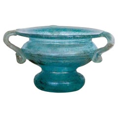 Vintage Petite Blue Amphora Scavo Vase 