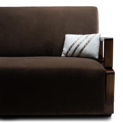 Petite Blue Cashmere Pillow with French Ribbon