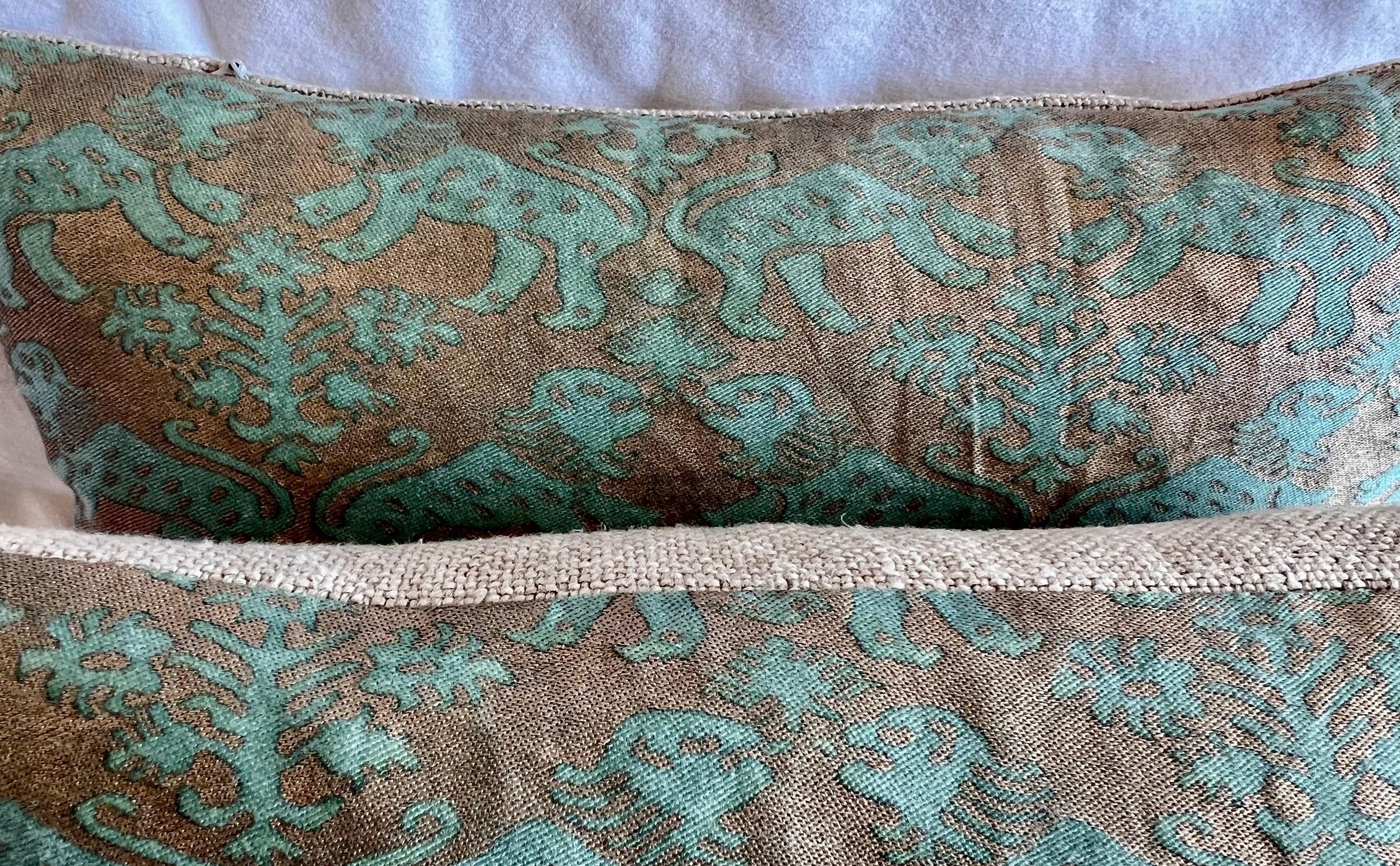 Petite Blue Richaleau Patterned Fortuny Pillows In New Condition In Los Angeles, CA