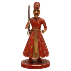 Vintage Petite Bone Carving of an Indian Soldier