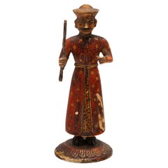 Retro Petite Bone Carving of an Indian Soldier