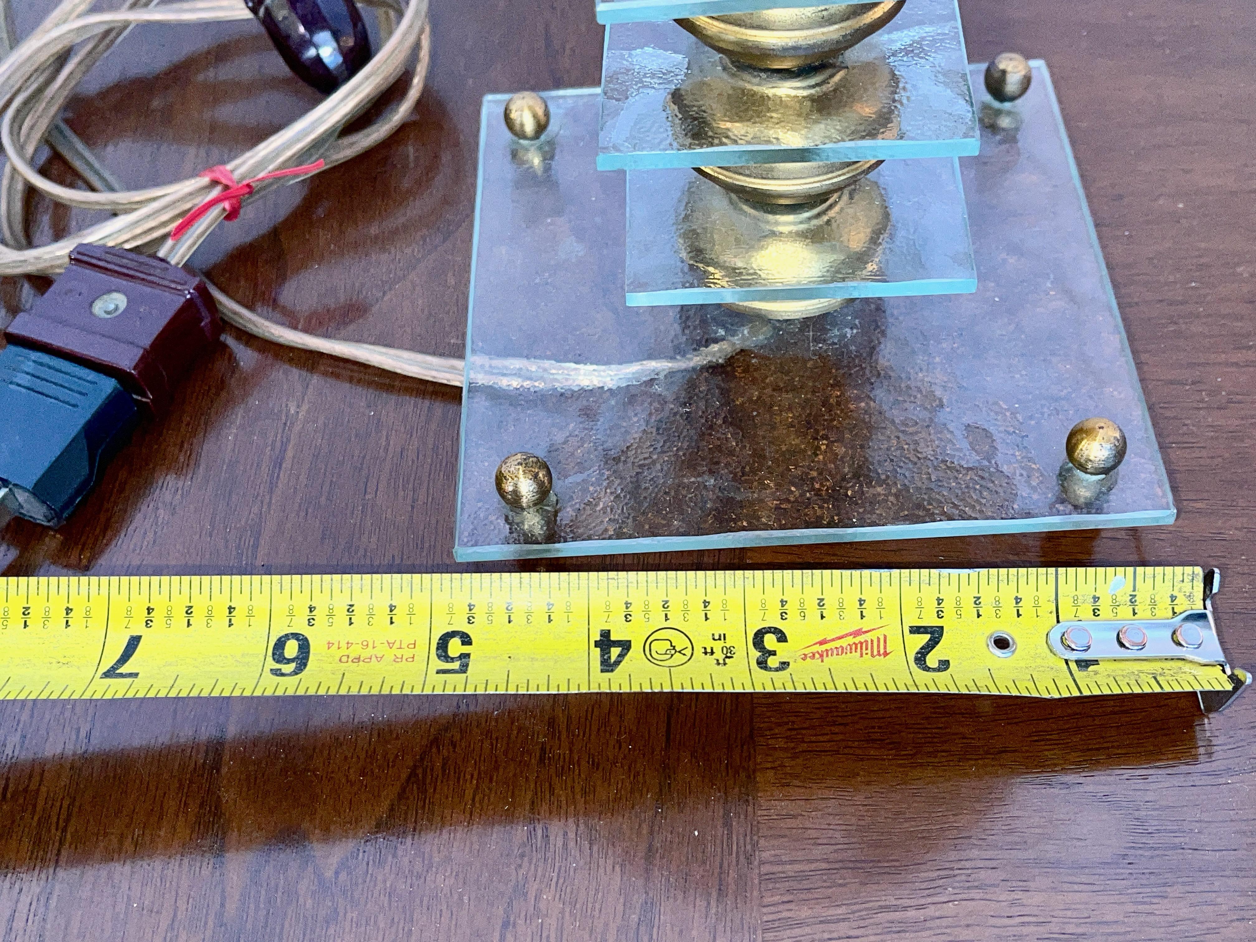 Petite Boudoir Maison Desny Style Lamp Glass & Brass 2