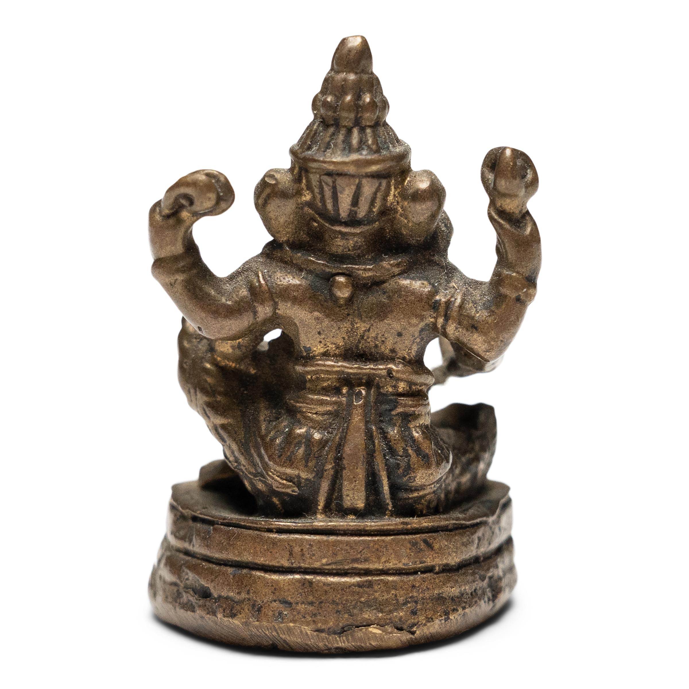Thailandese Amuleto Petite di Ganesha in ottone in vendita