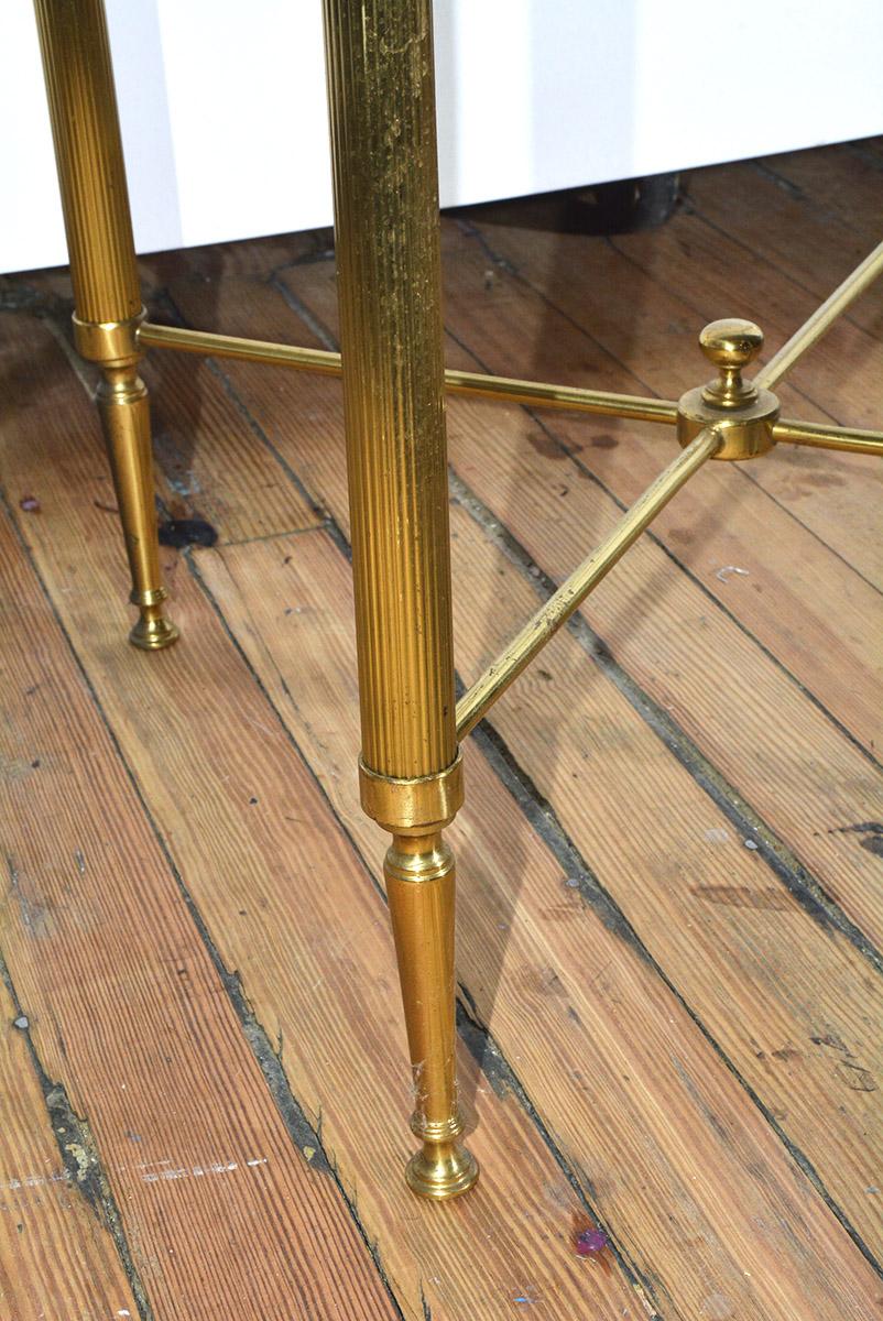 Petite Brass and Glass Maison Jansen Style Side Table 1