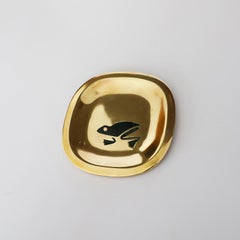 Petite Brass Dish with Frog Motif by Los Castillo