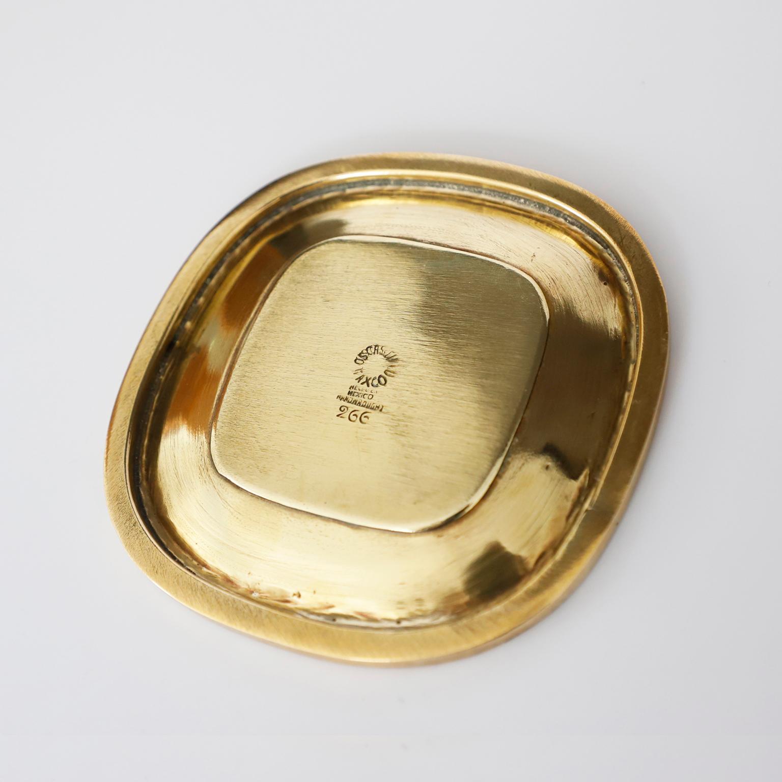 Mexican Petite Brass Dish with Frog Motif by Los Castillo