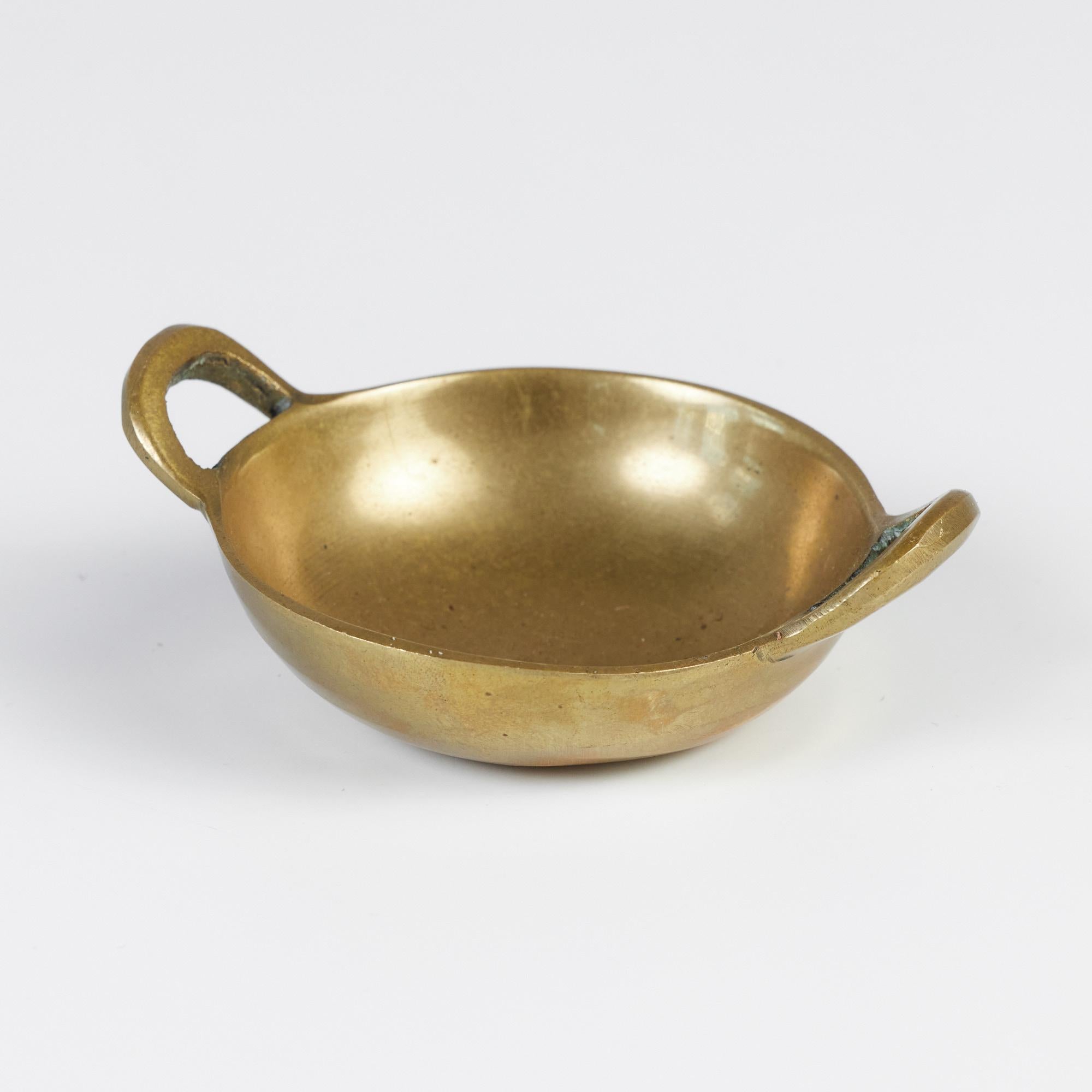 Polished Petite Brass Dish with Handles