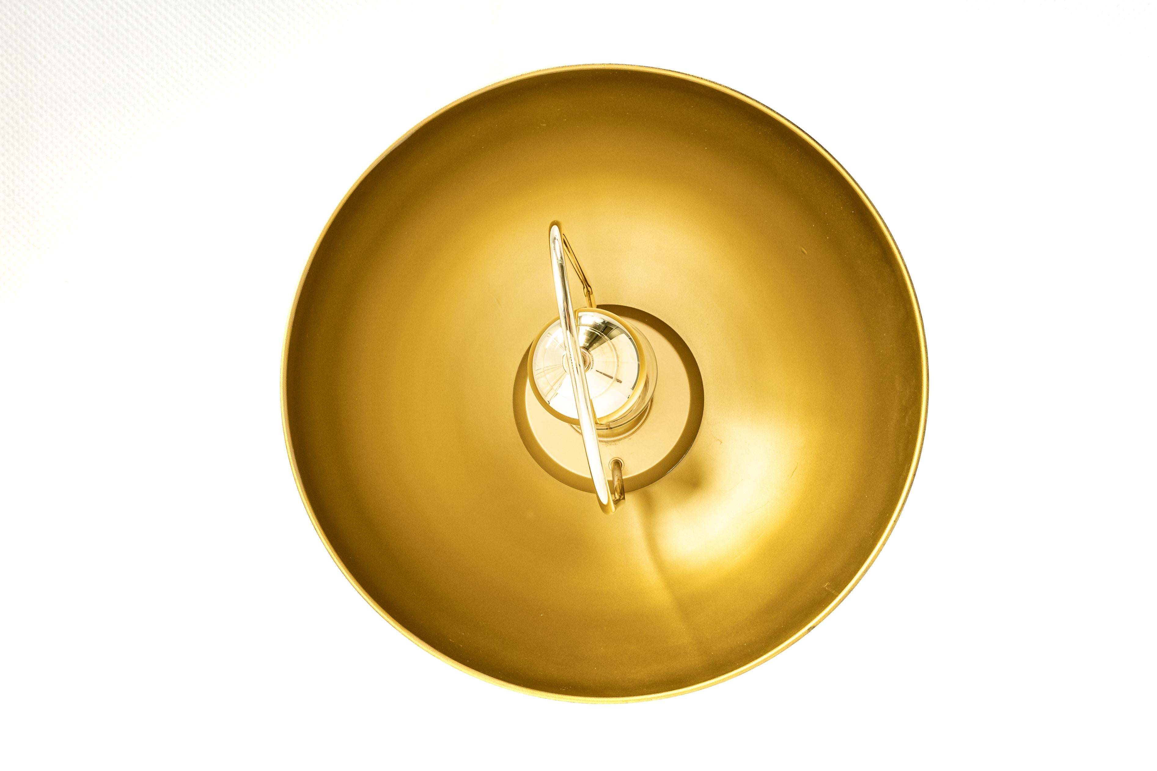 Mid-Century Modern Petite Brass Dome Pendant Light by Florian Schulz, Germany For Sale
