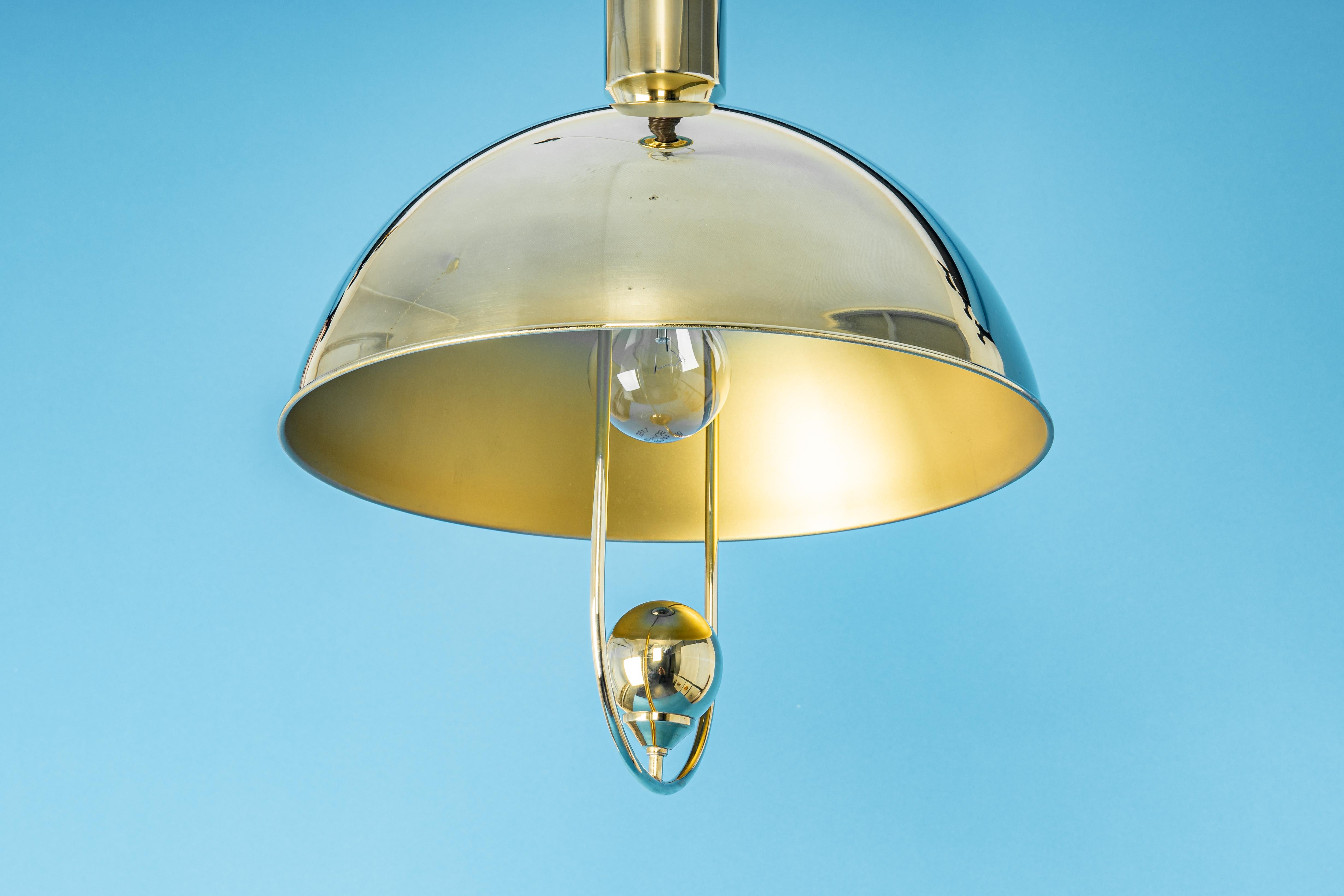 Petite Brass Dome Pendant Light by Florian Schulz, Germany For Sale 1