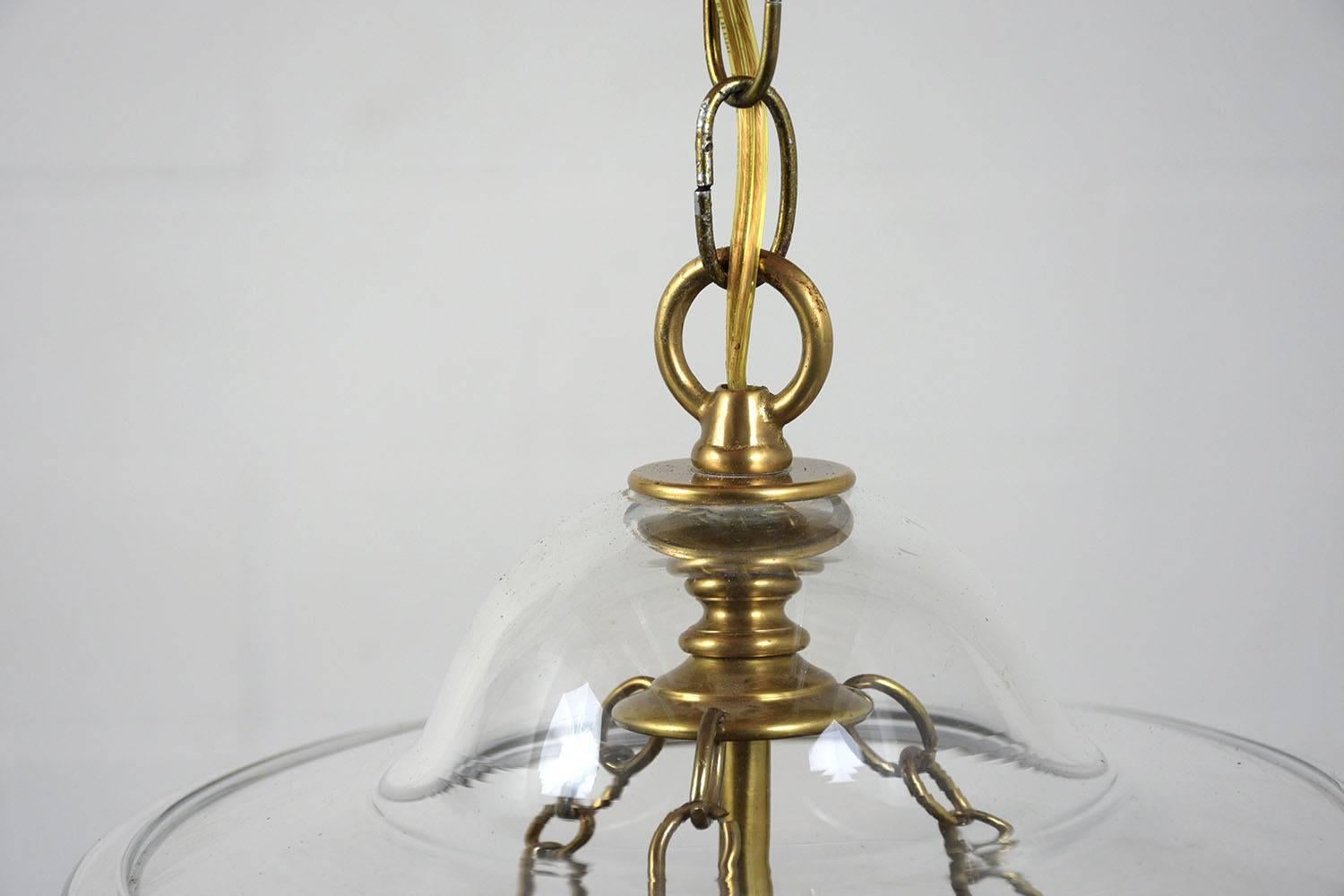 Regency Petite Brass English Bell Jar Lantern