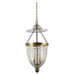 Retro Petite Brass English Bell Jar Lantern