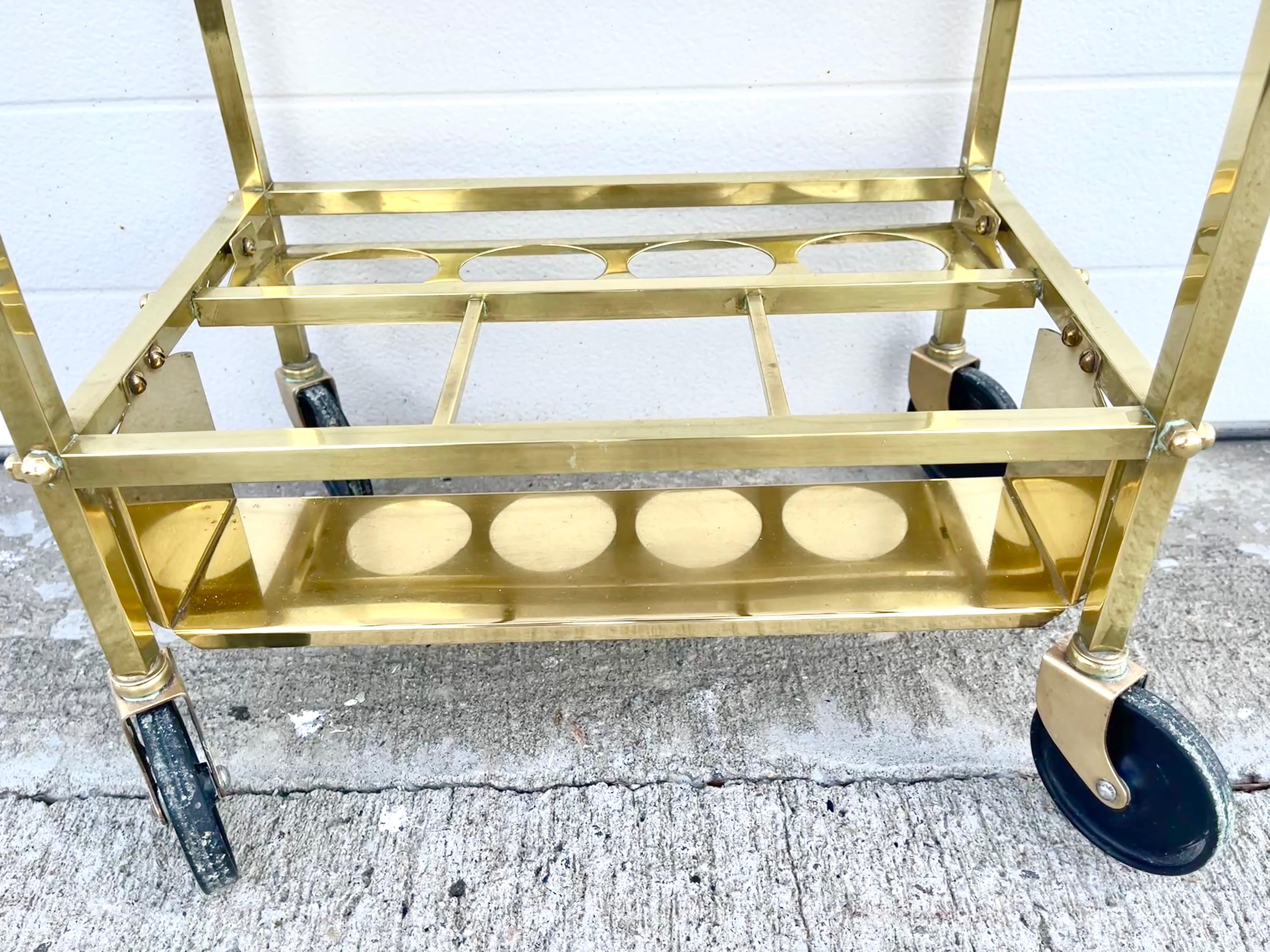 Carrito de bar italiano de latón Petite en venta 4