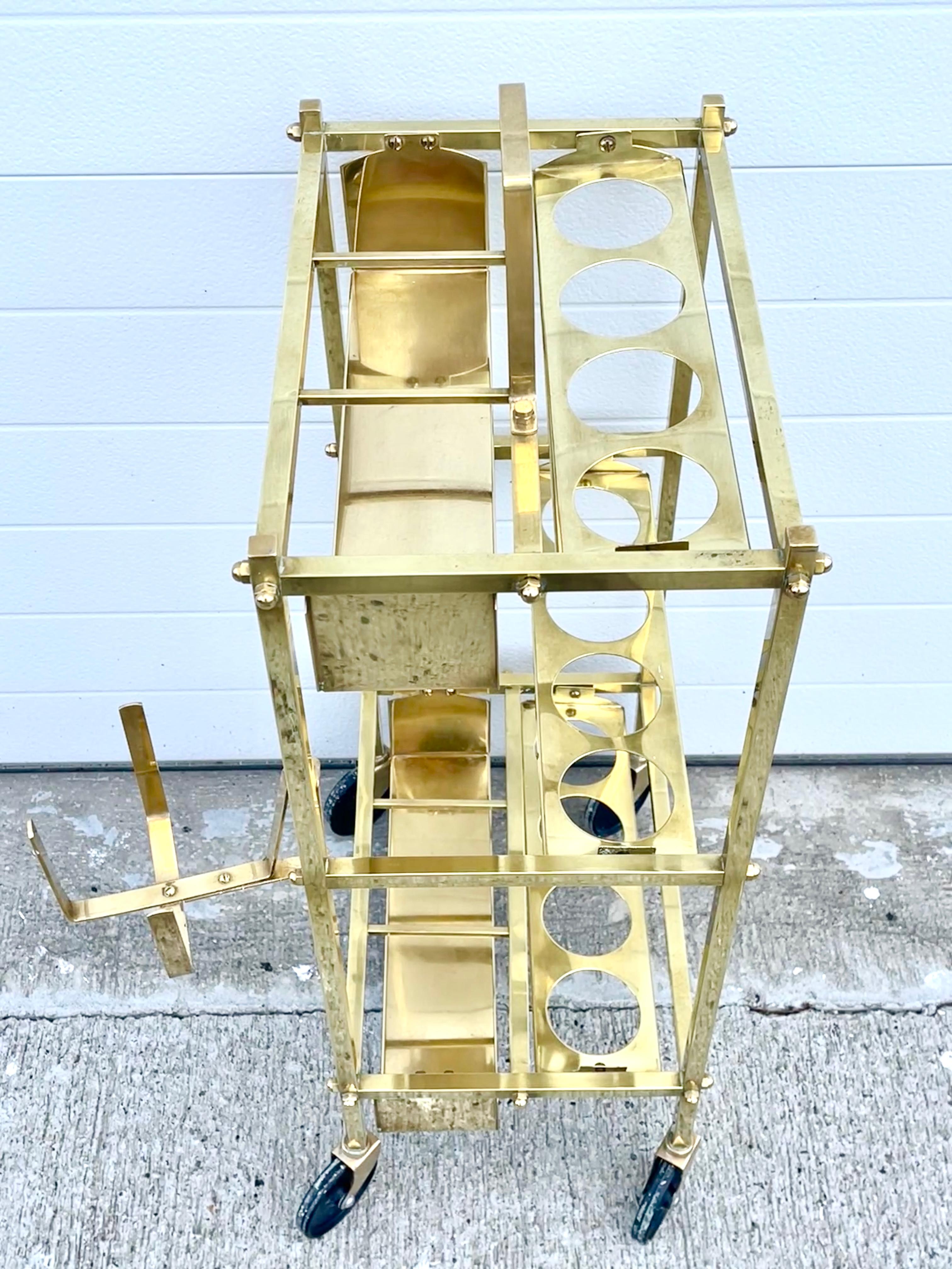 Carrito de bar italiano de latón Petite Latón en venta