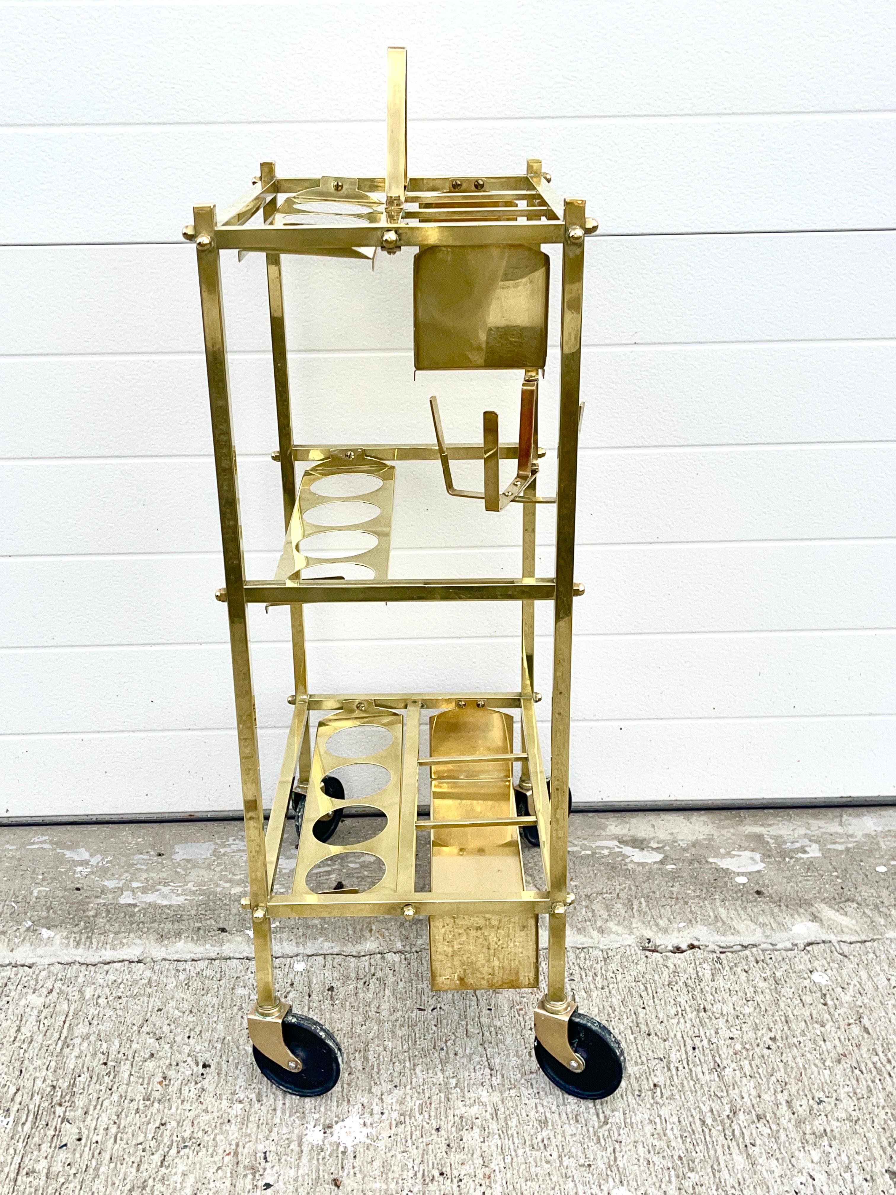 Carrito de bar italiano de latón Petite en venta 1