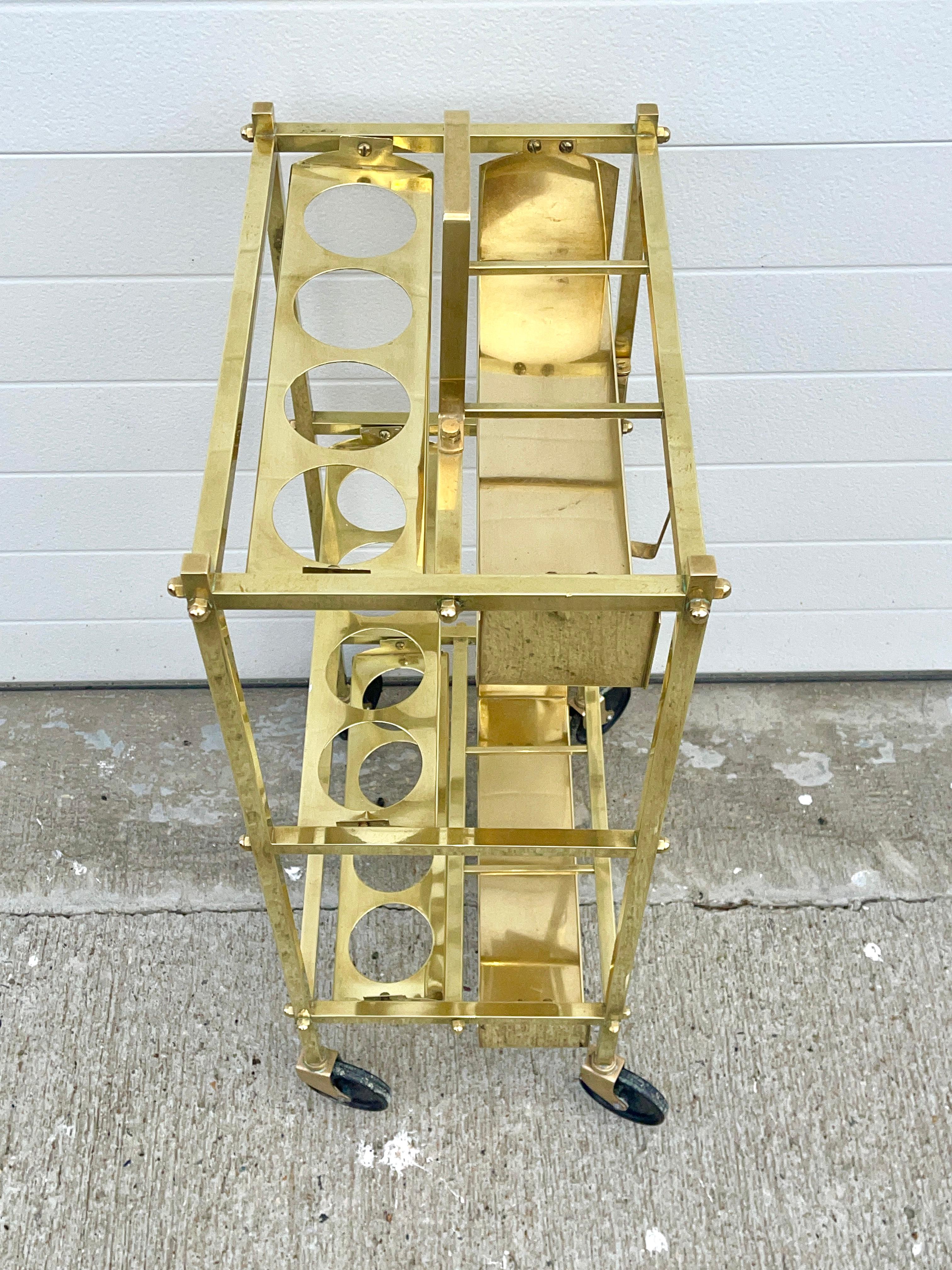 Carrito de bar italiano de latón Petite en venta 2