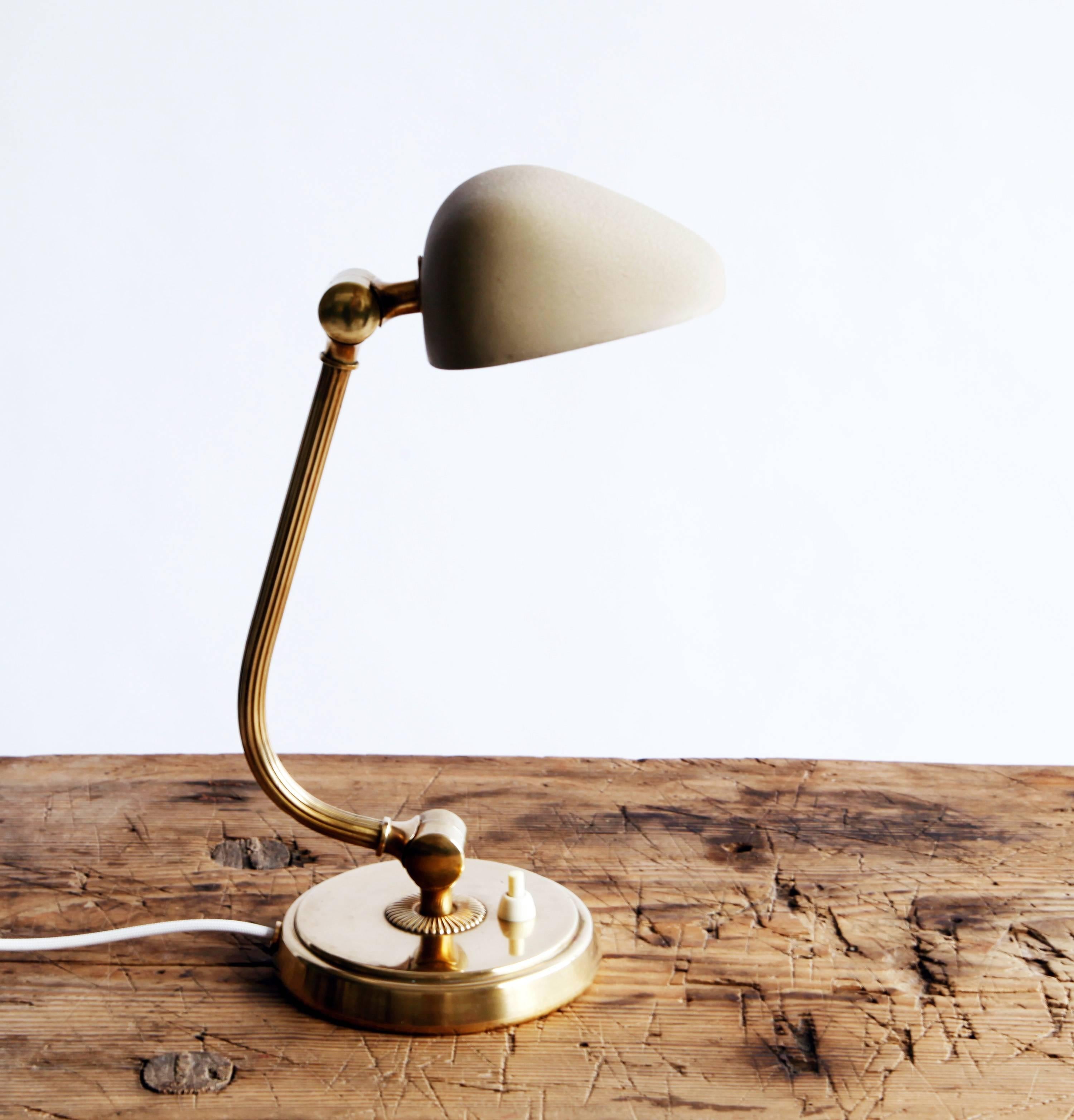 Scandinavian Modern Petite Brass Nordiska Kompaniet Desk Lamp