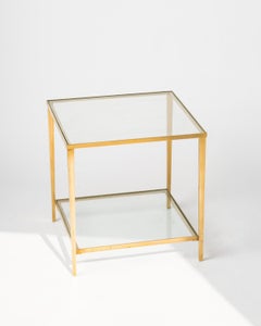 Petite Tisch aus Messing att. Maison Jansen, Messing, Frankreich, 1970er Jahre