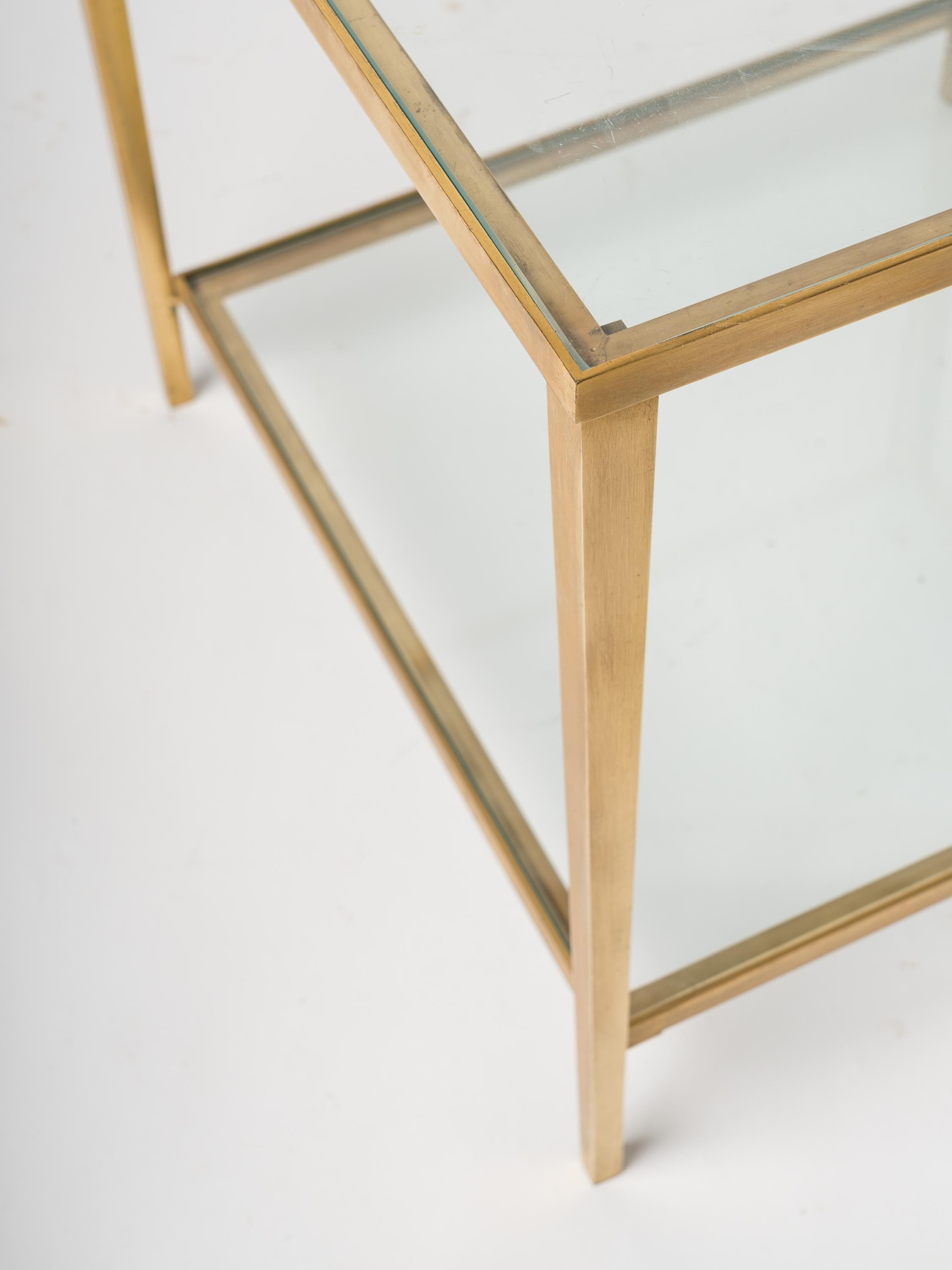 Late 20th Century Petite Brass Table Att. Maison Jansen in Brass, France 1970s For Sale