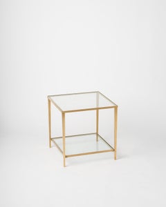 Petite Brass Table by Maison Jansen in Brass, France 1970s, Ipso Facto
