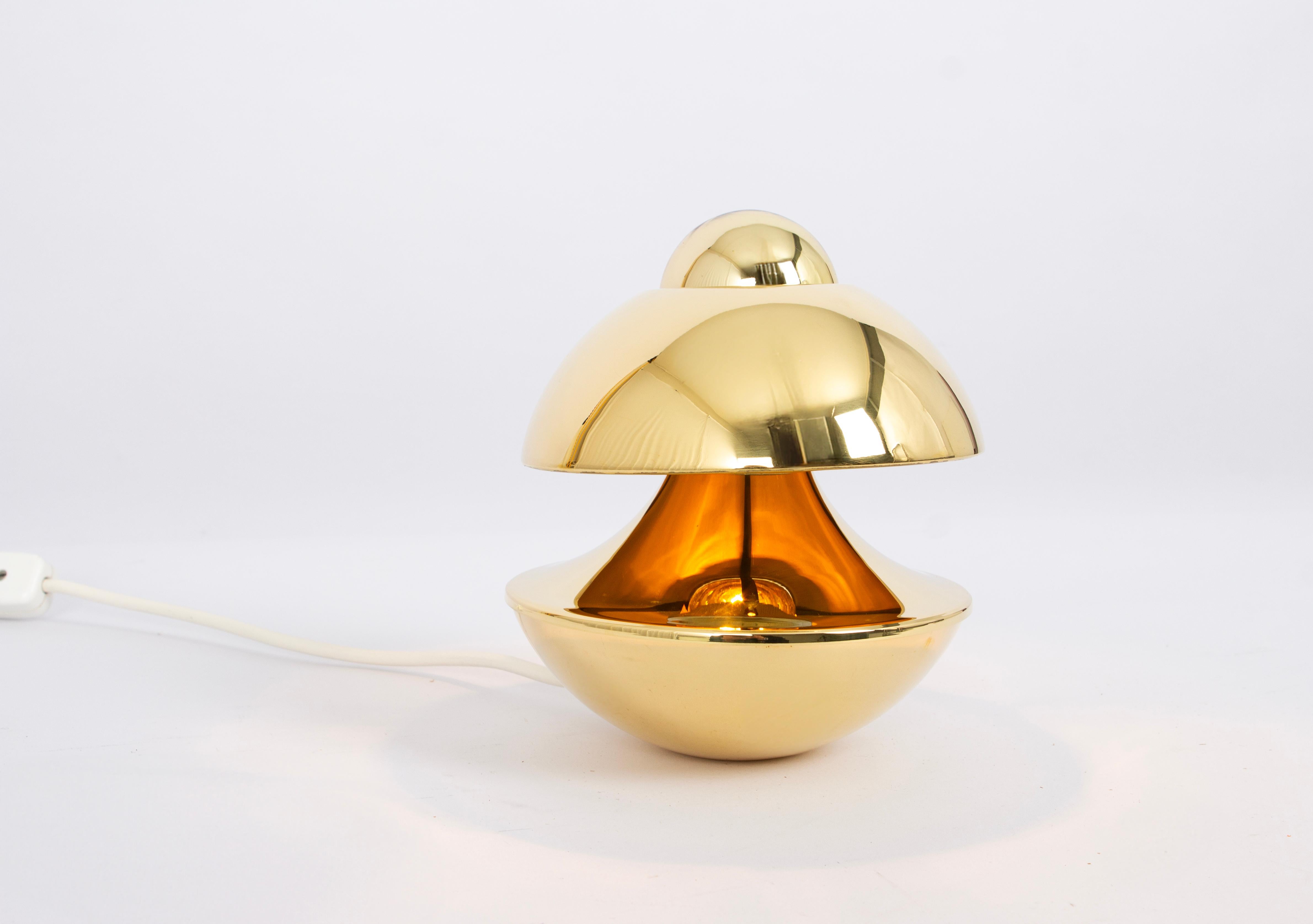 Late 20th Century Petite Brass Table lamp designed by Klaus Hempel by Kaiser, Germany, 1970s For Sale