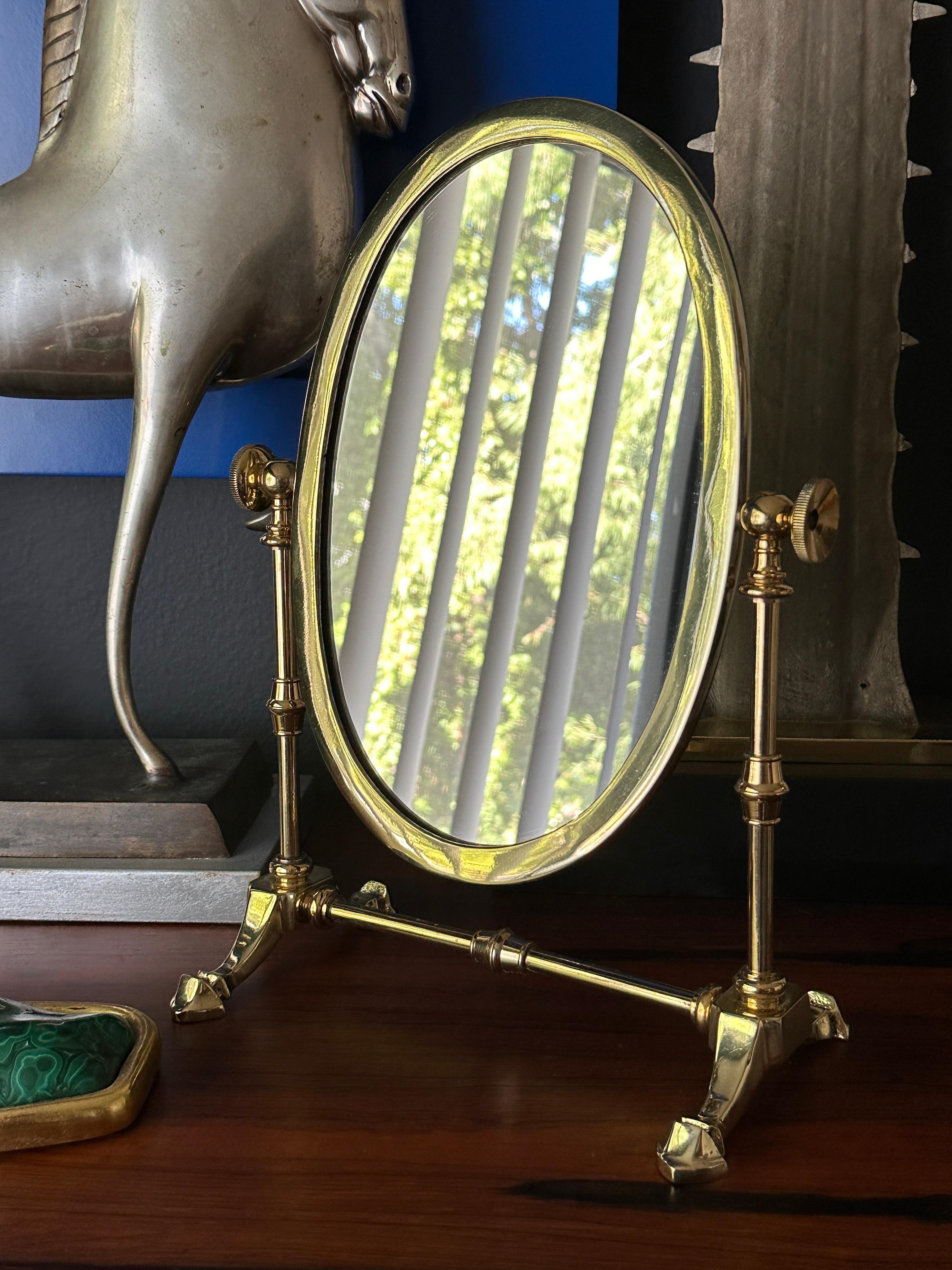 Petite Brass Vanity Mirror  For Sale 6