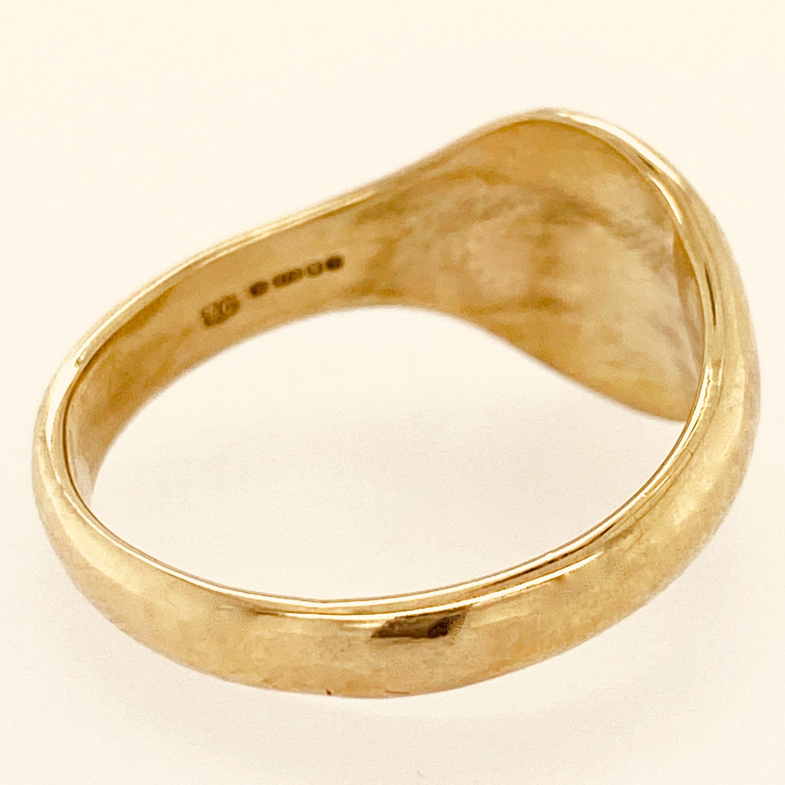 Contemporary Petite British Signet Ring with Couped Boar's Head in Yellow Gold