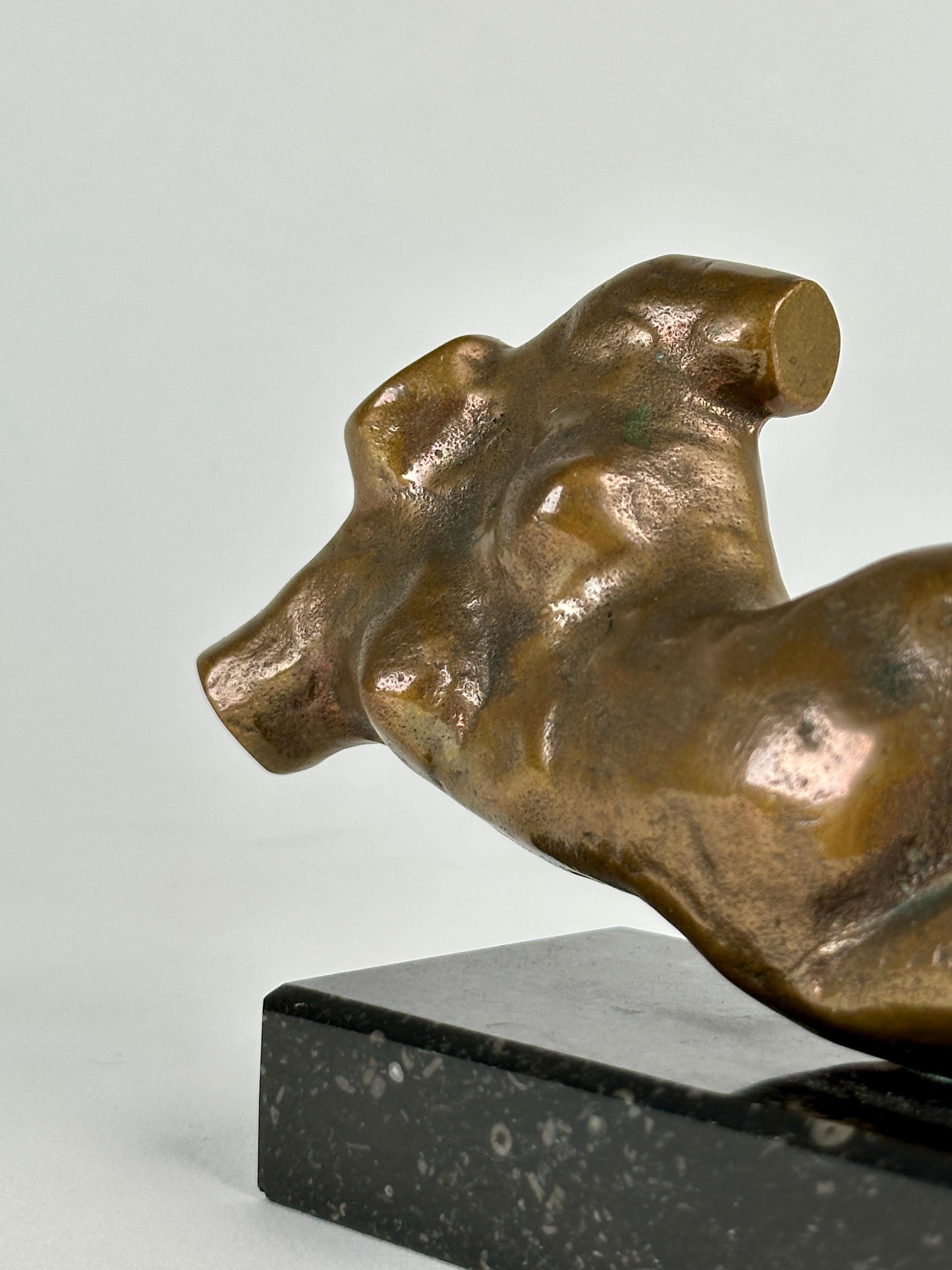 American Petite Bronze Figure on Stone Base For Sale